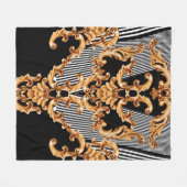 Couverture Polaire Ornement baroque doré (Devant (Horizontal))
