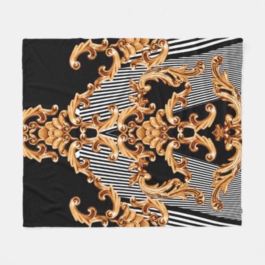 Couverture Polaire Ornement baroque doré (Devant (Horizontal))
