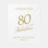 Couverture Polaire Ornement élégant 80 et fabuleux 80e anniversaire (Devant)