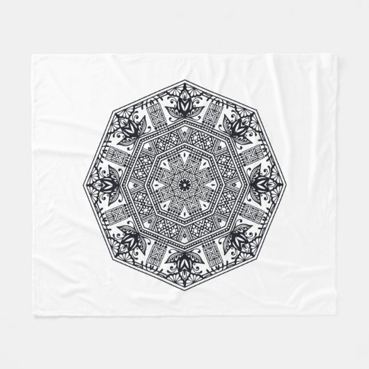 Couverture Polaire Ornement rond de mandala (Devant (Horizontal))