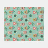 Couverture Polaire Ornements de chats sur Motif d'arbre (Devant (Horizontal))