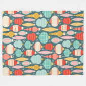 Couverture Polaire Ornements de Noël rétro Motif sans couture (Devant (Horizontal))