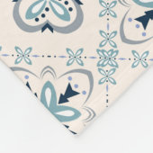 Couverture Polaire ornements marocains bleu crème ethnique design Est (Coin)