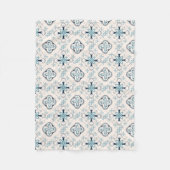 Couverture Polaire ornements marocains bleu crème ethnique design Est (Devant)