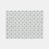 Couverture Polaire ornements marocains bleu crème ethnique design Est (Devant (Horizontal))