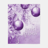 Couverture Polaire Ornements violets Noël Vacances Ceinture en polair (Devant)