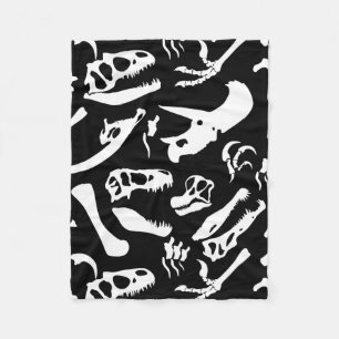 Couverture Polaire Os de dinosaure (Noir)
