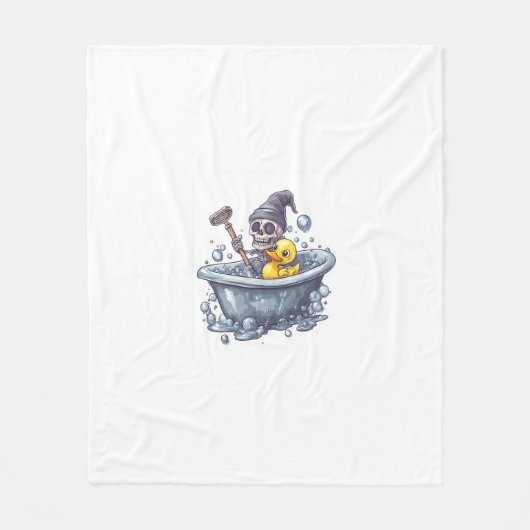 Couverture Polaire Os de temps de bain - Mignons crâne drôle dans le  (Devant)