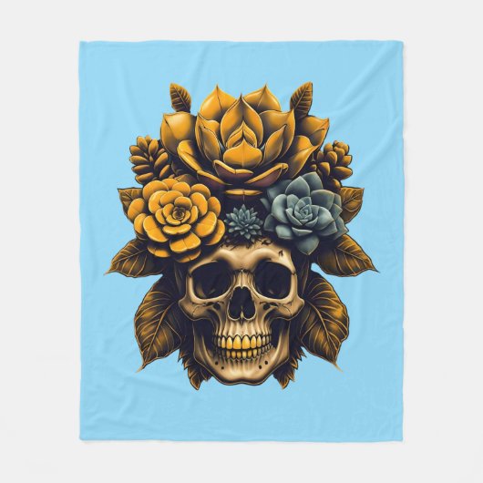 Couverture Polaire Os en fleur (Devant)