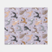 Couverture Polaire Os et pattes de chien gris italien (Devant (Horizontal))