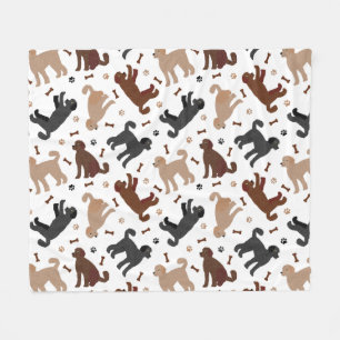 Couverture Polaire Os et pattes de nouilles de Labradoodle
