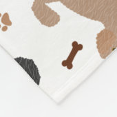 Couverture Polaire Os et pattes de nouilles de Labradoodle (Coin)