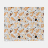 Couverture Polaire Os et pattes d'or Retriever Blanche polaire (Devant (Horizontal))