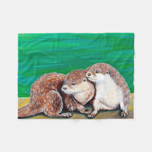 Couverture Polaire Otter Best Friends Peinture