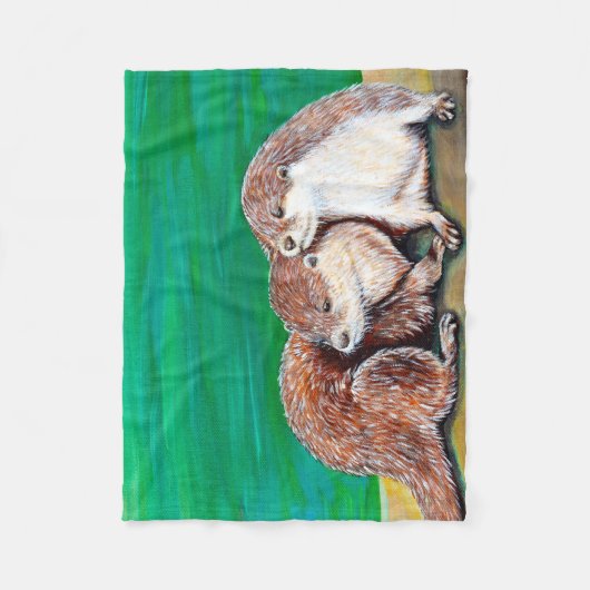 Couverture Polaire Otter Best Friends Peinture (Devant)