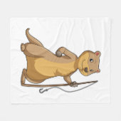 Couverture Polaire Otter comme Fisher avec canne à pêche (Devant (Horizontal))