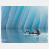 Couverture Polaire Otter de mer joueuse (Devant (Horizontal))