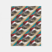 Couverture Polaire Otter endormi de Noël (Devant)