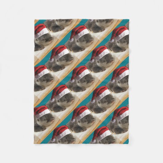 Couverture Polaire Otter endormi de Noël (Devant)