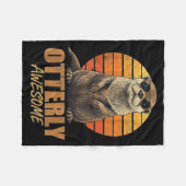 Couverture Polaire Otterly Awesome Retro Sunset Sea Otter Lover Graph (Devant (Horizontal))
