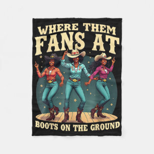 Couverture Polaire Où Ils Vont Aux Bottes Sur La Ligne Da Ground Cowg