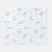 Couverture Polaire Où les choses sauvages Blue Floral (Devant (Horizontal))