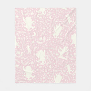 Couverture Polaire Où les choses sauvages motif floral rose