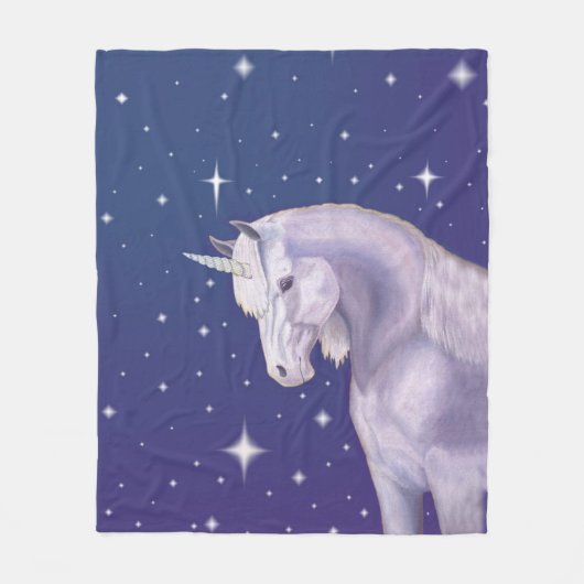 Couverture Polaire Ouatine bleue de licorne (Devant)