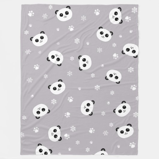 Couverture Polaire Ouatine mignonne grise d'atterrisseur du panda | (Devant)