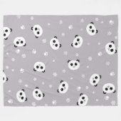 Couverture Polaire Ouatine mignonne grise d'atterrisseur du panda | (Devant (Horizontal))