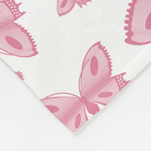 Couverture Polaire Ouatine rose de papillon (Coin)