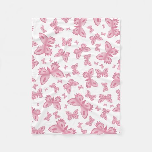 Couverture Polaire Ouatine rose de papillon (Devant)