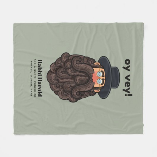 Couverture Polaire OUI ! Funny RABBI Peronalisé (Devant (Horizontal))