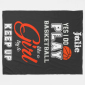 Couverture Polaire Oui Je Joue Au Basket Comme Une Fille (Devant (Horizontal))