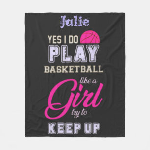 Couverture Polaire Oui Je Joue Au Basket Comme Une Fille Rose Violet