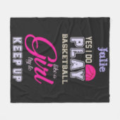 Couverture Polaire Oui Je Joue Au Basket Comme Une Fille Rose Violet (Devant (Horizontal))