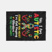 Couverture Polaire Oui Je Suis Autiste Sensibilisation sur l'autisme (Devant (Horizontal))