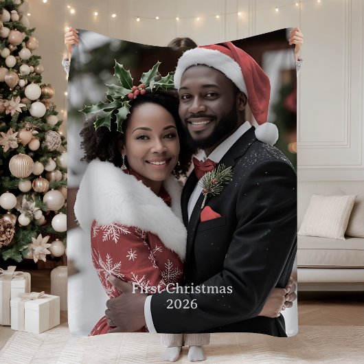 Couverture Polaire Our First Christmas Together Fleece Blanket Photo