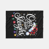 Couverture Polaire Our Team Sleighs Christmas Lights Red Santa Hat Xm (Devant (Horizontal))