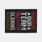 Couverture Polaire Our Team Sleighs Christmas Reindeers Santa's Long  (Devant (Horizontal))