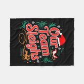 Couverture Polaire Our Team Sleighs Christmas Reindeers Santa's Worke (Devant (Horizontal))