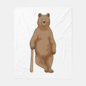 Couverture Polaire Ours au baseball avec batte de baseball (Devant)