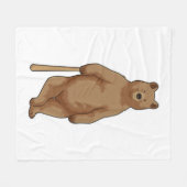 Couverture Polaire Ours au baseball avec batte de baseball (Devant (Horizontal))