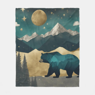 Couverture Polaire Ours au clair de lune
