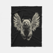Couverture Polaire Ours avec ailes Anges Retro Faune Artwork Flyin (Devant)