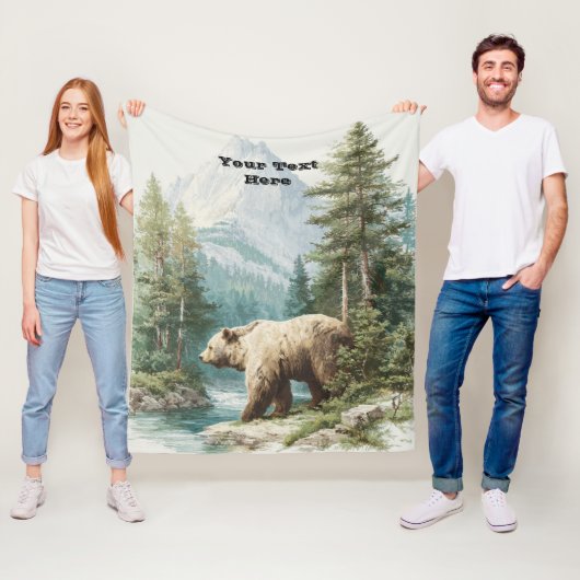 Couverture Polaire Ours Brun (En situation)