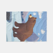 Couverture Polaire Ours brun dans les montagnes (Devant (Horizontal))