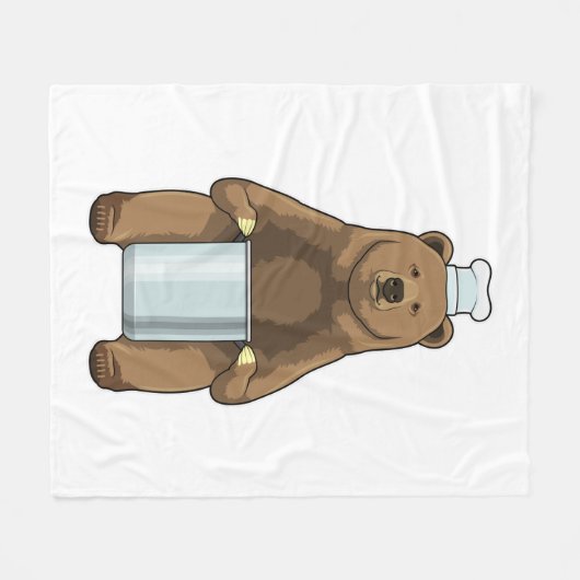Couverture Polaire Ours comme cuire avec pot de Cuisine (Devant (Horizontal))