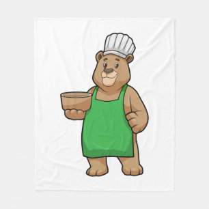 Couverture Polaire Ours comme cuire avec tablier de Cuisine et Bowl