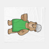Couverture Polaire Ours comme cuire avec tablier de Cuisine et Bowl (Devant (Horizontal))